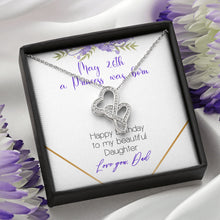 Custom Date A princess was born DOUBLE HEARTS AS