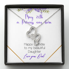 Custom Date A princess was born DOUBLE HEARTS AS