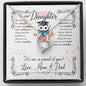 To our Badass Daughter - Graduation Necklace from Mom and Dad - 14K white gold finish with Cubic Zirconia