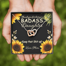 Badass Daughter 3 sunflowers Interlocking Hearts