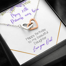 Custom Date A princess was born INTERLOCKING HEARTS AS