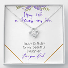 Custom Date A princess was born LOVE KNOT AS