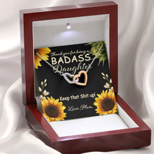 Badass Daughter 3 sunflowers Interlocking Hearts