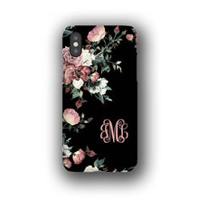 Vintage shabby chic roses monogrammed iPhone XS Case, iPhone 11 Pro Max, iPhone XR, iPhone 8, iPhone 8 Plus, Galaxy S10, Galaxy Note 9 case