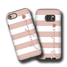 Rose sparkle iPhone 11 Case, customized iPhone 6s Case, iPhone 7 Case, iPhone 8 Plus Case, Galaxy S8 Case, Rose Stripes, (NOT REAL GLITTER)