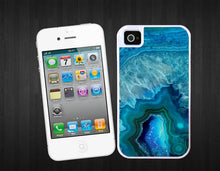 Agate stone iPhone 5 case blue crystal mineral iPhone 4 case, protective 2 piece case - gift for women