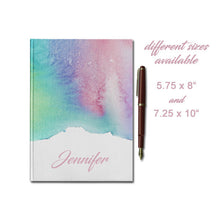 Custom Hardcover Journal, Personalized Journal, Gift for Art Student, Art Teacher Journal, Watercolor Design Journal , 5.75x8 in, 7.25x10 in
