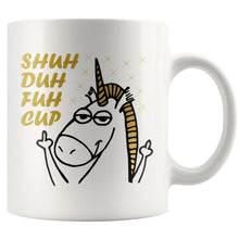 Shuh Duh Fuh Cup gold, Unicorn Mug, Funny Unicorn Gift, Unicorn Coffee Mug, Cute Unicorn Gift, Gift For Her, 11 oz mug cuss words Shut the