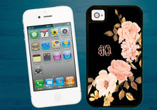 Blush Golden Roses monogrammed iPhone SE case iPhone 5s case iPhone 5 cover with extra rubber protection iPhone 4 case classy gift for women