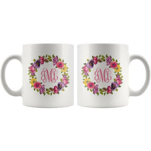 Personalized Coffee Mug / Monogram Mug / Bridesmaid Gift / Custom Coffee Mug / Floral Wreath Mug / Monogram Mug / Teacher Gift / Bridal Mug