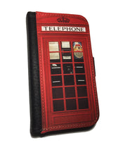 Funny red british phone booth London style retro iPhone 4s Samsung Galaxy Note 3 Note 4 iPhone 6 wallet case iPhone 6s Samsung Galaxy S6