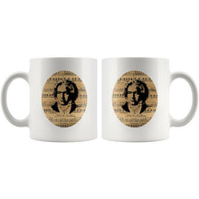 Beethoven Mug, Ludwig van Beethoven, Sheet Music Mug, German Composer, classical Music Mug, Pianist Gift, vintage music notes, Musician Mug