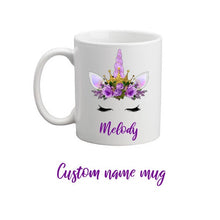 Purple Unicorn Personalized Coffee Mug / Custom Unicorn Cup / Bridesmaid Gift / Unicorn Face Mug / Monogram Mug / Gift for girls /Bridal Mug