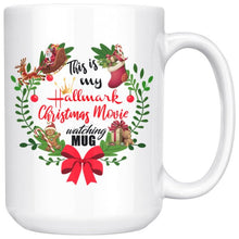 Hallmark Christmas Movie Mug, Christmas movie watching mug 15oz, Holiday Mug, Movie Watching Coffee Mug, Christmas gift for her, holiday cup