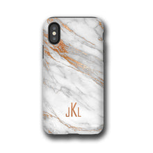 Marbled iPhone 11 pro max case, Coral Gold custom monogram Samsung Galaxy Note 9, iPhone 8, iPhone XR, Galaxy Note 8, iPhone xs, Galaxy S10