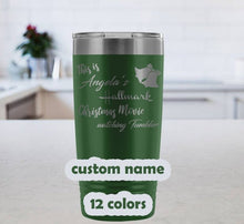 Custom Name Hallmark Christmas 20oz Travel Mug, Hallmark Christmas Movie Watching Tumbler, Christmas Tumbler, Christmas Gift, Coworker Gift