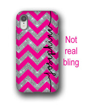 iPhone 11 Personalized Pink chevron bling iPhone XR case iPhone xs iPhone 8 Plus iPhone 6s, Samsung Galaxy S9 Plus, Galaxy Note 10 iPhone 5s