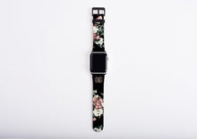 Apple Watch Band 38mm, Vintage shabby chic roses monogrammed, faux leather, 40 mm, 42 mm, 44mm,custom iWatch, personalized Apple watch strap