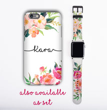 Watercolor Flowers iPhone XS Case, personalized with name, iPhone XR case, iPhone xs max, iPhone 8 Plus, Galaxy S8 case,Galaxy Note 9 floral