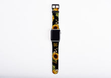 Sunflowers iPhone case & Apple Watch Band Bundle, personalized phone case and watch band set, monogram iPhone case, faux leather, 38 / 42 mm