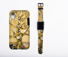 Gustav Klimt iPhone case & Apple Watch Band, Tree of Life apple watch strap phone case set, iPhone X, iPhone 8 plus faux leather, 38 / 42 mm