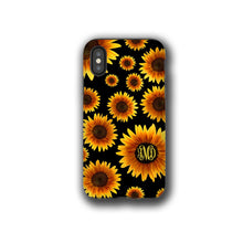 Sunflower monogram iPhone XR case, Watercolor Sun Flower iPhone 8,floral iPhone 7, Galaxy Note 9, iPhone 6 Plus, Galaxy S7, Galaxy Note 8