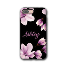 Magnolia iPhone 11 pro case, custom name iPhone 8, purple flowers, iPhone xs max, Galaxy Note 9,  iPhone 5s, Galaxy S8, iPhone 6, iPhone 7