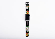 Apple Watch Band custom name, Hibiscus Apple watch strap, loral, faux leather, 38/40 mm, 42/44 mm, custom iWatch, colorful Apple watch strap