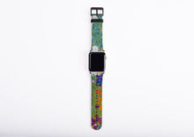Apple Watch Strap, Gustav Klimt Cottage Garden, artificial leather, 38 mm, 42 mm, Art Apple watch band, gift art lovers, vegan leather band