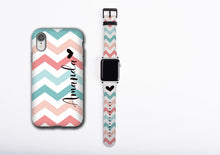 38mm Apple Watch Band Chevron for women, heart, teal, coral, artificial leather, 40 mm, 44 mm, Apple watch strap for her, fits all series