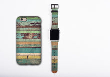 Apple Watch Band 42mm, distressed wood design, unisex, artificial leather, 38mm, 42 mm, iWatch all series, Apple watch strap, back to school
