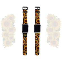Apple Watch Band 38mm, monogram sunflower iwatch strap 42mm, artificial leather, fits all series incl. 4, personalized Apple watch band