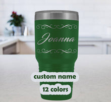 Custom stainless steel travel mug/ Personalized with name/ Custom Bridesmaids gift/ Bachelorette Mug/ Mug for her/ laser etched Tumbler