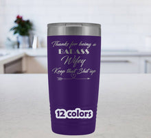 Badass Wifey, Keep that shit up, Wife Gift, 20oz Travel Mug, wifey mug, gift from husband, wedding anniversary gift for her, wife tumbler