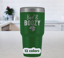 Saint Patricks Day Tumbler 30oz, Bad and Boozy Travel Mug, St Patricks Day Travel Mug, clover shamrock, irish st paddy mug, stainless steel
