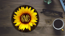 Sunflower Mouse Pad, Custom monogram mousepad, personalized round mousepad, Personalized Gift, Office Decor, floral pattern Desk Decor