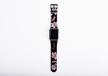 Magnolia Flower iPhone case & Apple Watch Band Bundle, personalized phone case and watch band set, faux leather, gift box, fits all series