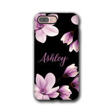 Magnolia Flower iPhone case & Apple Watch Band Bundle, personalized phone case and watch band set, faux leather, gift box, fits all series