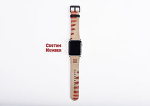 Baseball custom name and number iPhone case & Apple Watch Band, gift for baseball moms, baseball dad gift, faux leather, 38mm or 42mm band