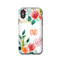 Watercolor Floral iPhone XR case, custom iPhone XS MAX, monogram name, iPhone 8, iPhone 11 Pro, Galaxy S10, Galaxy Note 9, Galaxy Note 10Pro