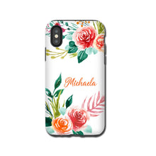 Watercolor Floral iPhone XR case, custom iPhone XS MAX, monogram or name case, iPhone 8, iPhone 7 Plus, Galaxy S10, Galaxy Note 9, iPhone 5s
