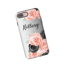 Blush Black Roses iPhone XR case, custom name iPhone 8, Galaxy S10, iPhone xs max, Galaxy Note 9,  iPhone 5s, Galaxy S8, iPhone 6, iPhone 7