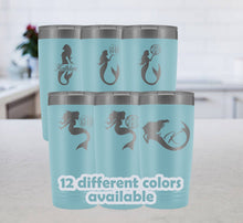 Mermaid monogram tumbler, custom name mermaid 20oz travel mug, mermaid monogram cup, personalized stainless steel mug, 12 different colors