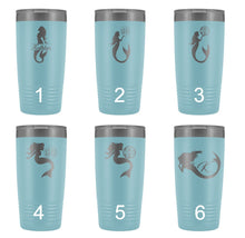 Mermaid monogram tumbler, custom name mermaid 20oz travel mug, mermaid monogram cup, personalized stainless steel mug, 12 different colors