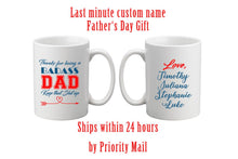 Badass Dad Keep that shit up custom name gift for father 15 oz white ceramic mug, last minute fathers day gift big mug for Dad, personalized