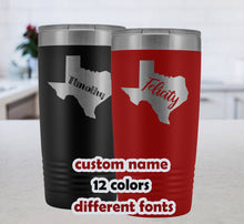 Texas Flag Tumbler 20oz, custom Texas travel mug, State of Texas custom name cup, Texas gifts, state mug, personalized Texas Flag Mug