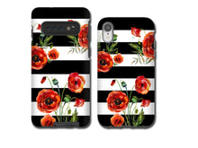Red Poppies black and white iPhone 11 iPhone XR Samsung Galaxy S10 5G iphone 8 Plus iPhone 7 Samsung Note 9 iPhone 6 Galaxy Note 8 iPhone 5s