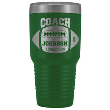 Football Coach Tumbler - Personalized  30oz Insulated Travel Mug - customized Football Coach gift - Gift football coaches - custom name mug