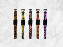 Apple Watch Band Leopard Print Faux Leather, Cheetah Print watch strap, 38mm, 40mm, 42mm, 44mm, different designs, Animal Print watch strap