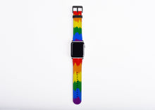 LGBT Pride Apple Watch Band 38mm 40mm 42mm 44,mm, rainbow colors faux leather Apple watch strap, fits series 1 2 3 and 4, Apple iWatch strap